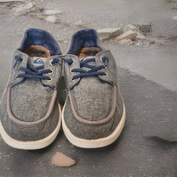 Quicksilver Other - Quicksilver Slip-On Loafer Boat Shoes Grey / Blue Men's Size 9